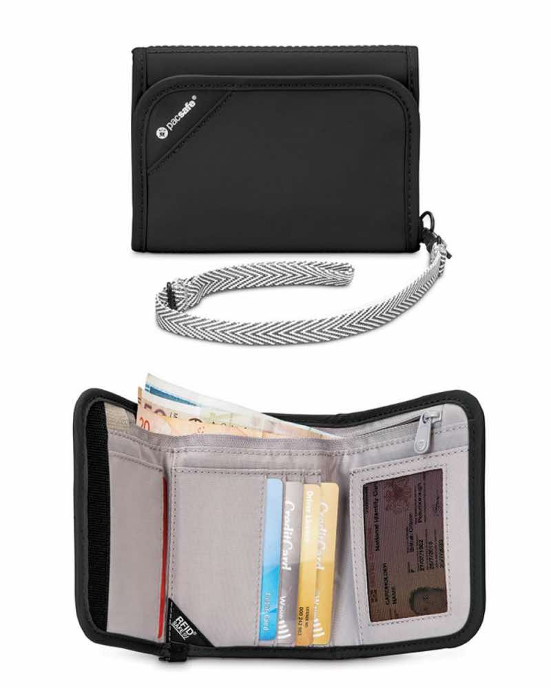 Pacsafe : RFIDsafe V125 - Anti-theft RFID Blocking Tri-Fold Wallet - Black