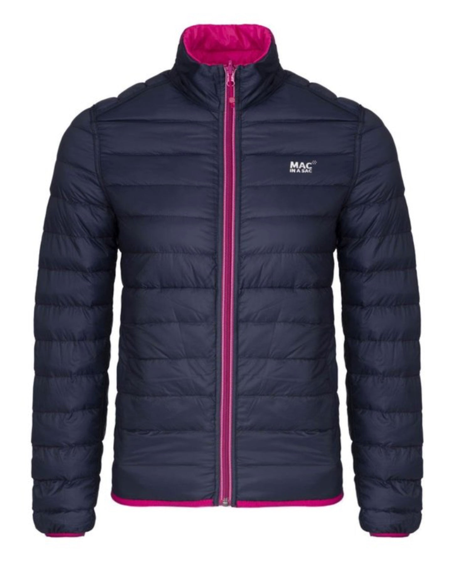 Mac in a Sac Polar Womens Reversible Down Jacket - Size 10 - Fuchsia / Navy