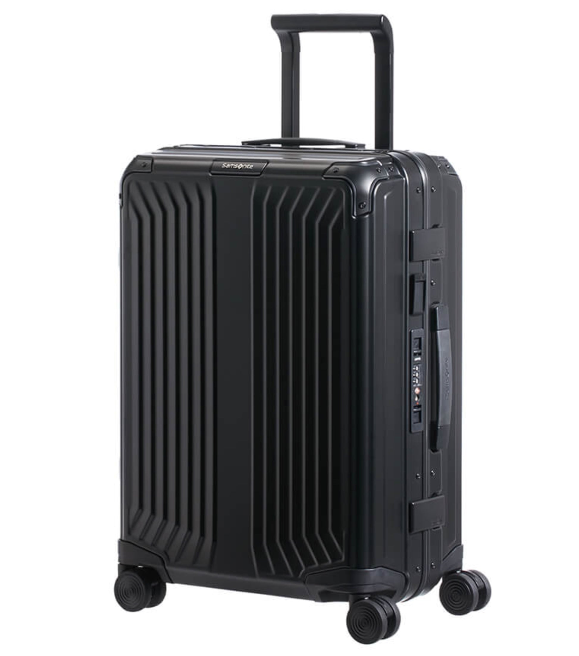 Samsonite Lite-Box ALU Anodised Aluminium 55 cm 4 Wheeled Spinner - Black