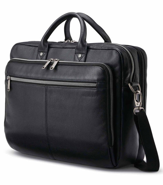 Samsonite Classic Leather Toploader 15.6" Laptop Bag - Black