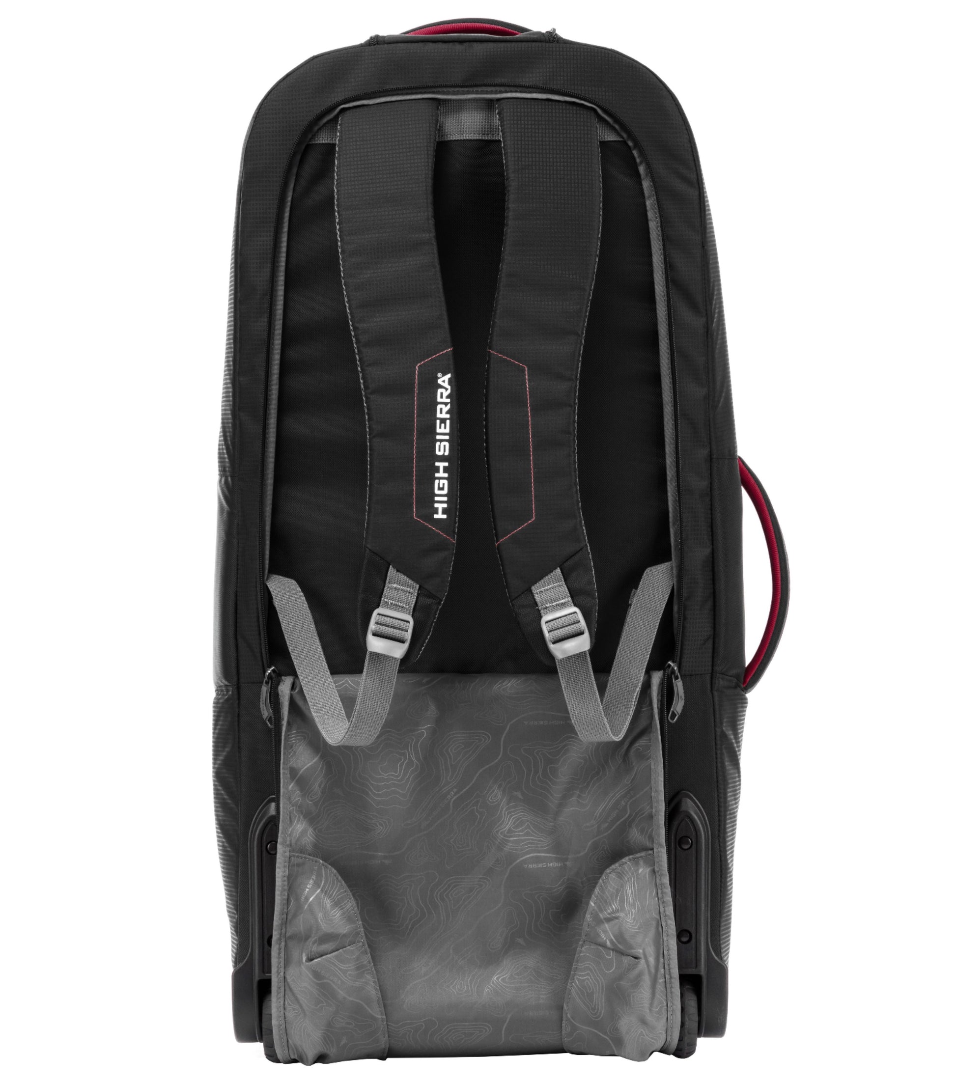 Hidden backpack straps behind zippered rear section