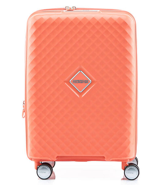 American Tourister Squasem 55 cm Expandable Carry-On Spinner Luggage - Bright Coral