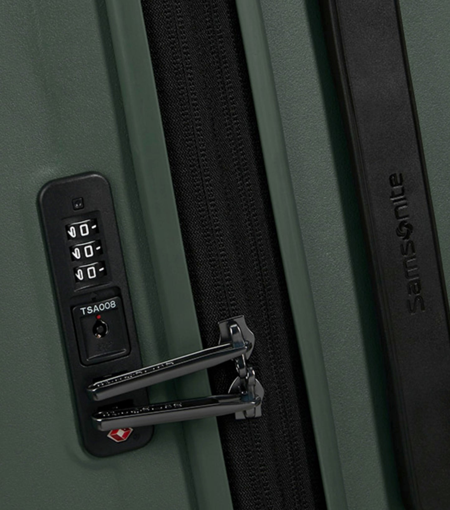 Integrated 3-digit TSA combination lock