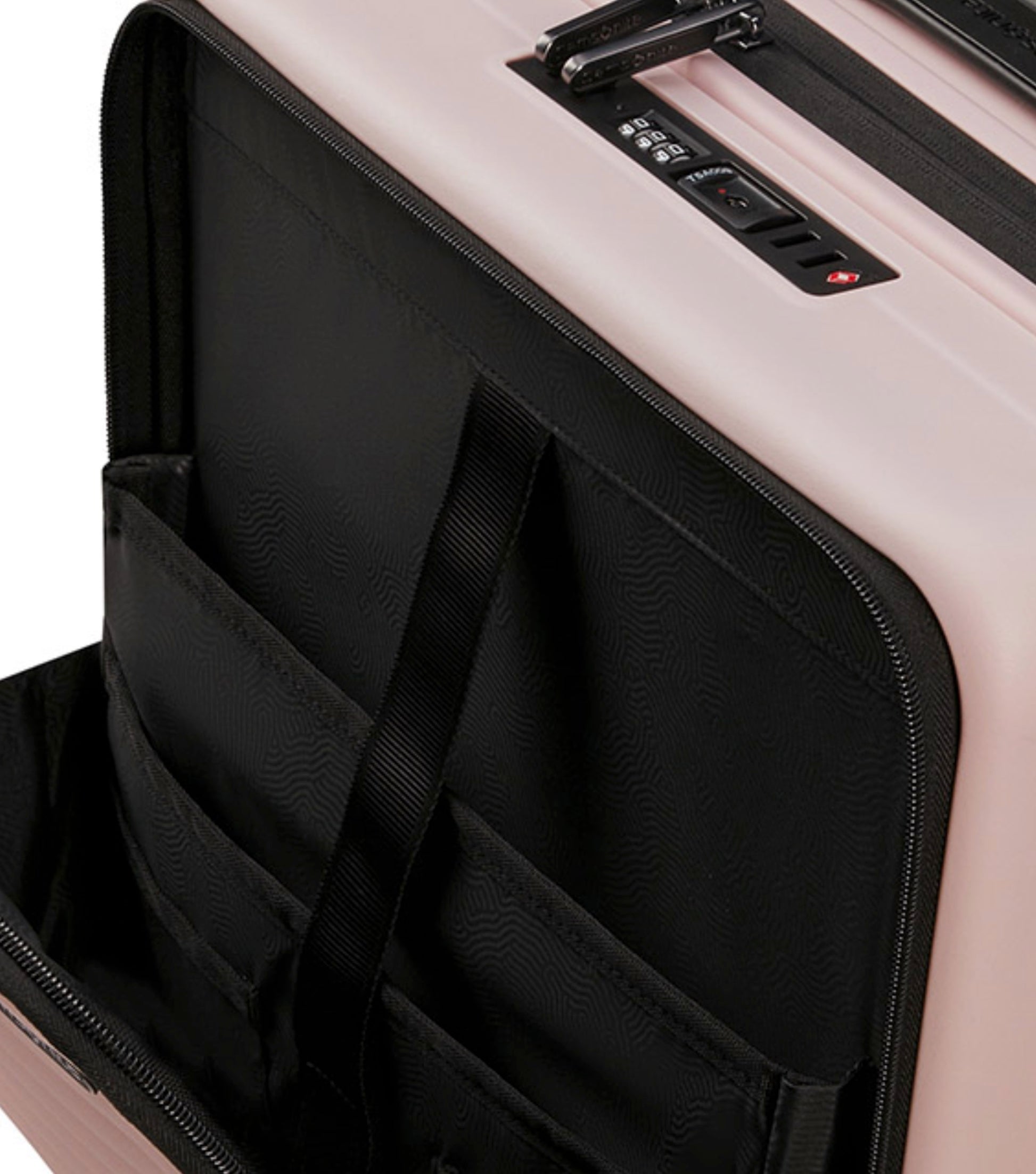 Laptop and tablet pockets in front compartment