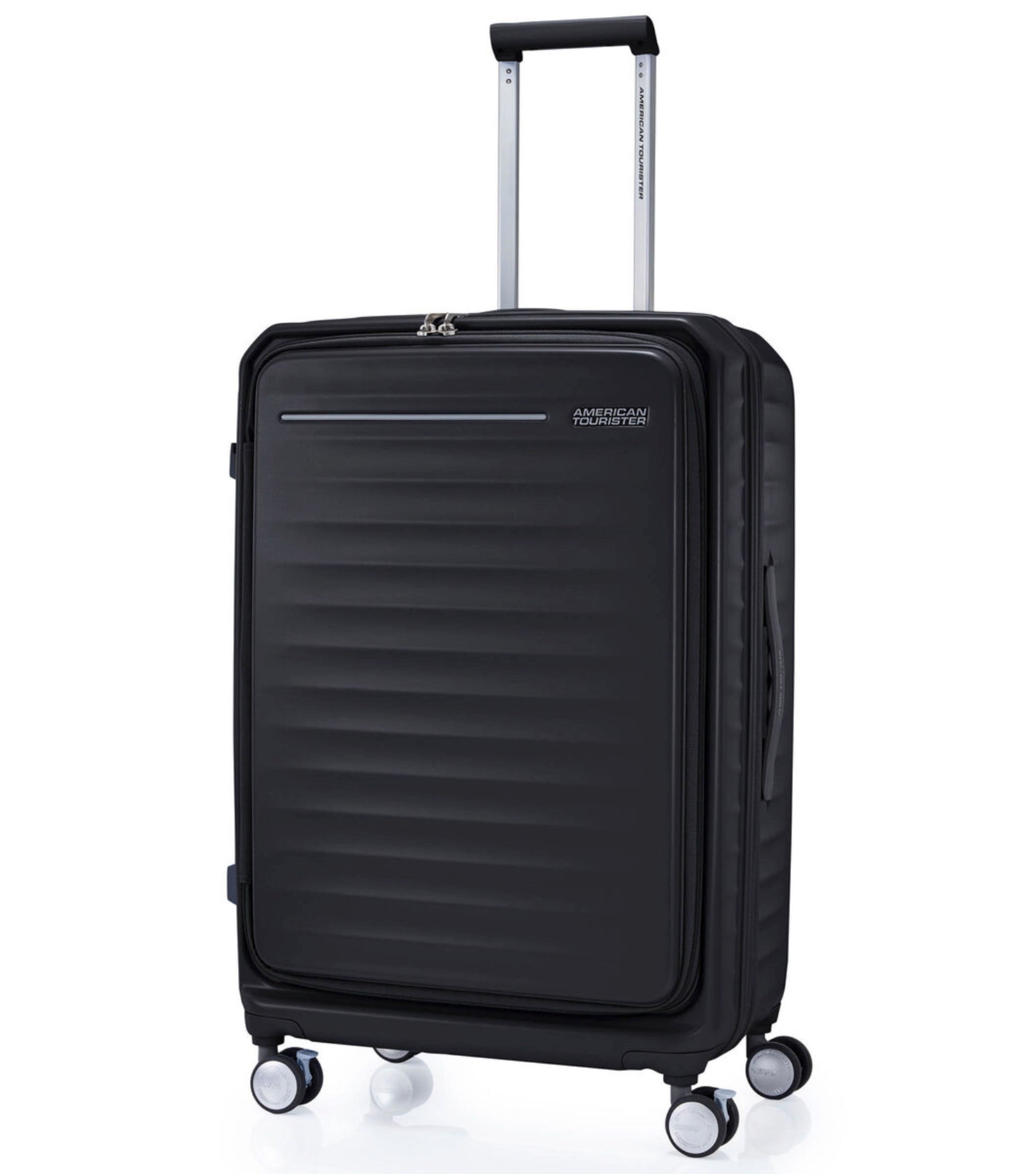 American Tourister Frontec 75 cm Expandable Front Opening Suitcase - Black