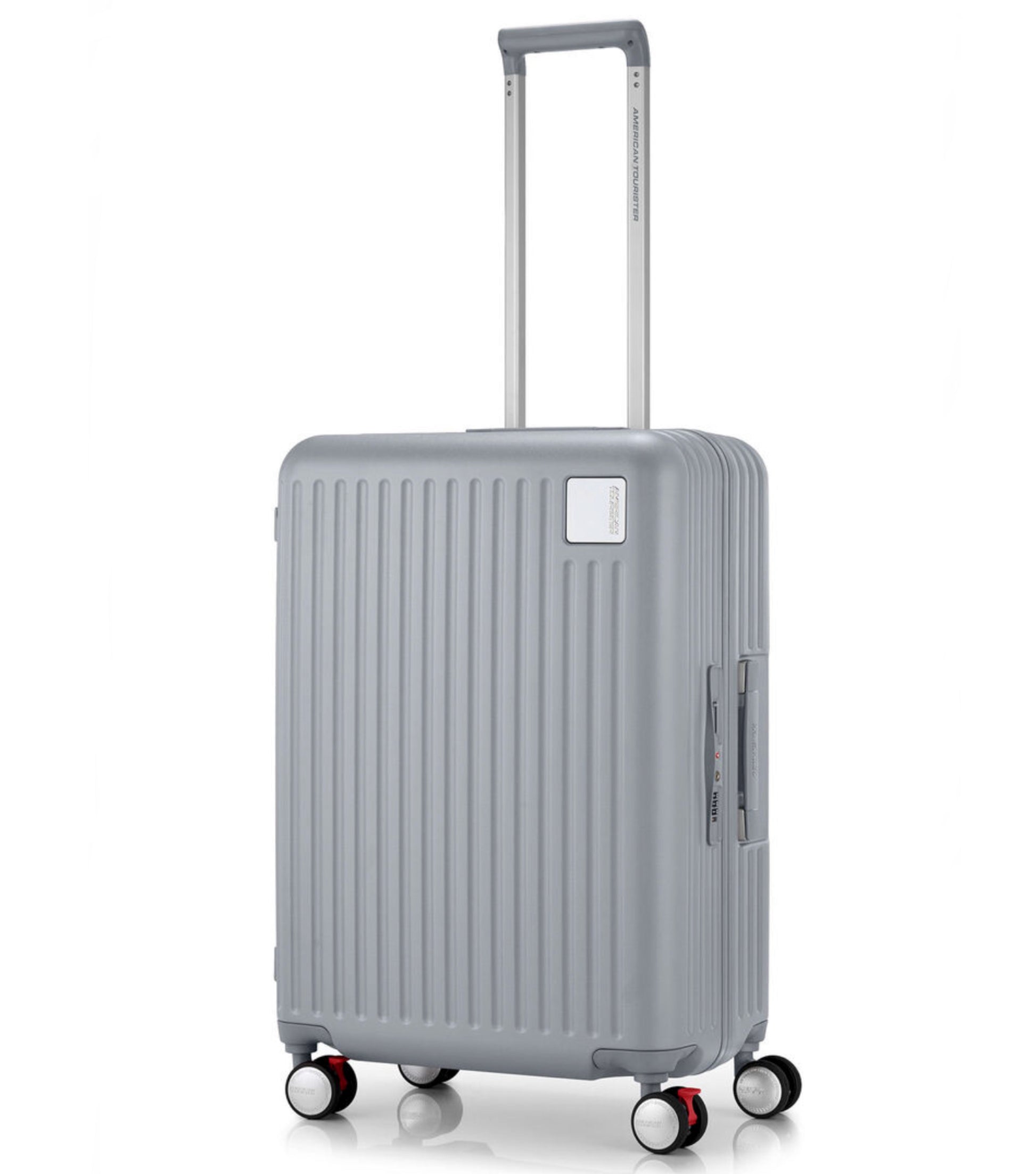 American Tourister Lockation 65 cm Spinner Suitcase - Light Silver