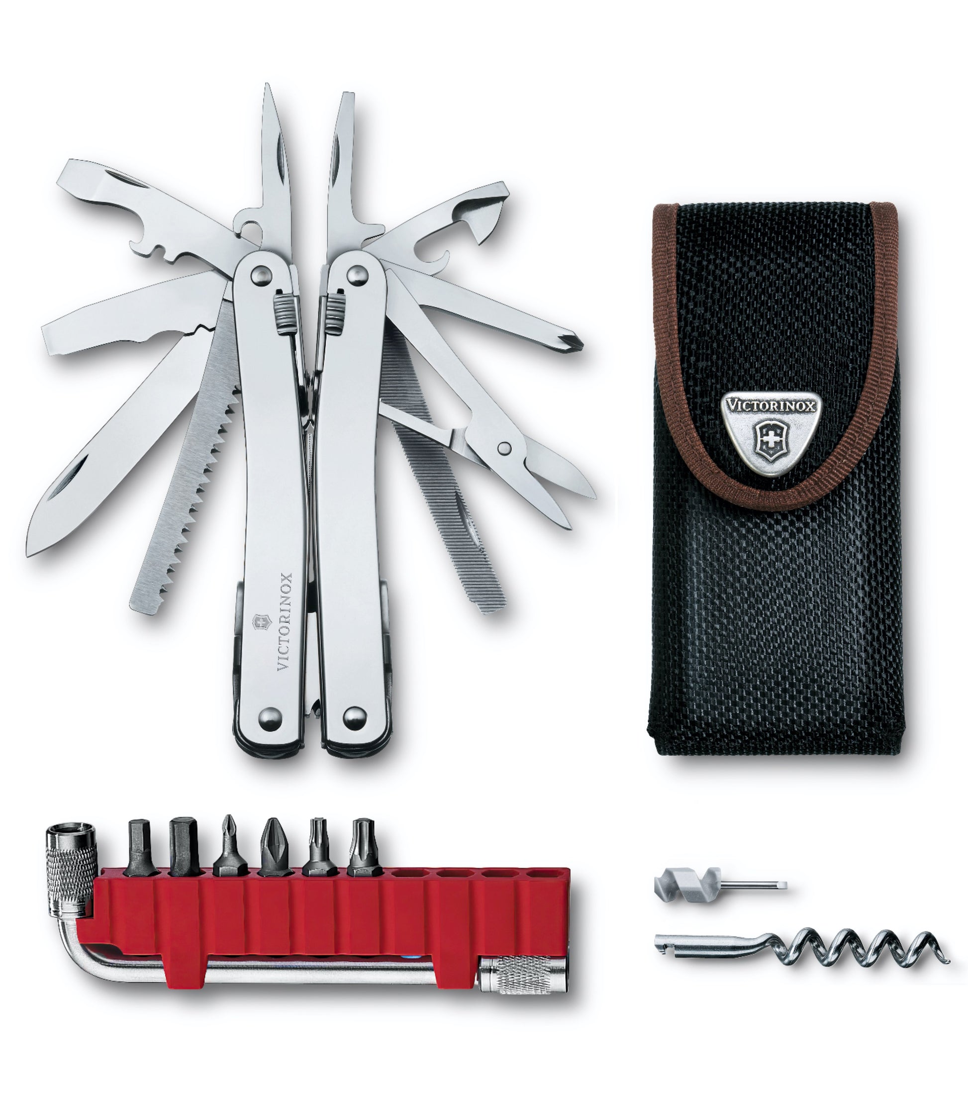 Victorinox Swiss Tool Spirit X (plus Bit Wrench Kit and Nylon Pouch) Swiss Army Knife - Silver