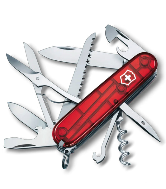 Victorinox Huntsman Swiss Army Knife - Translucent Red