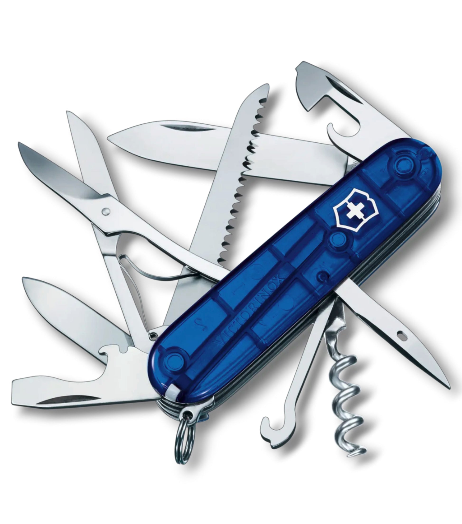 Victorinox Huntsman Swiss Army Knife - Translucent Blue