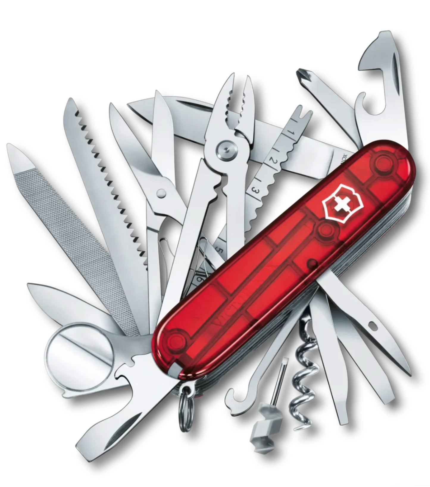 Victorinox Swiss Champ Swiss Army Knife - Translucent Red