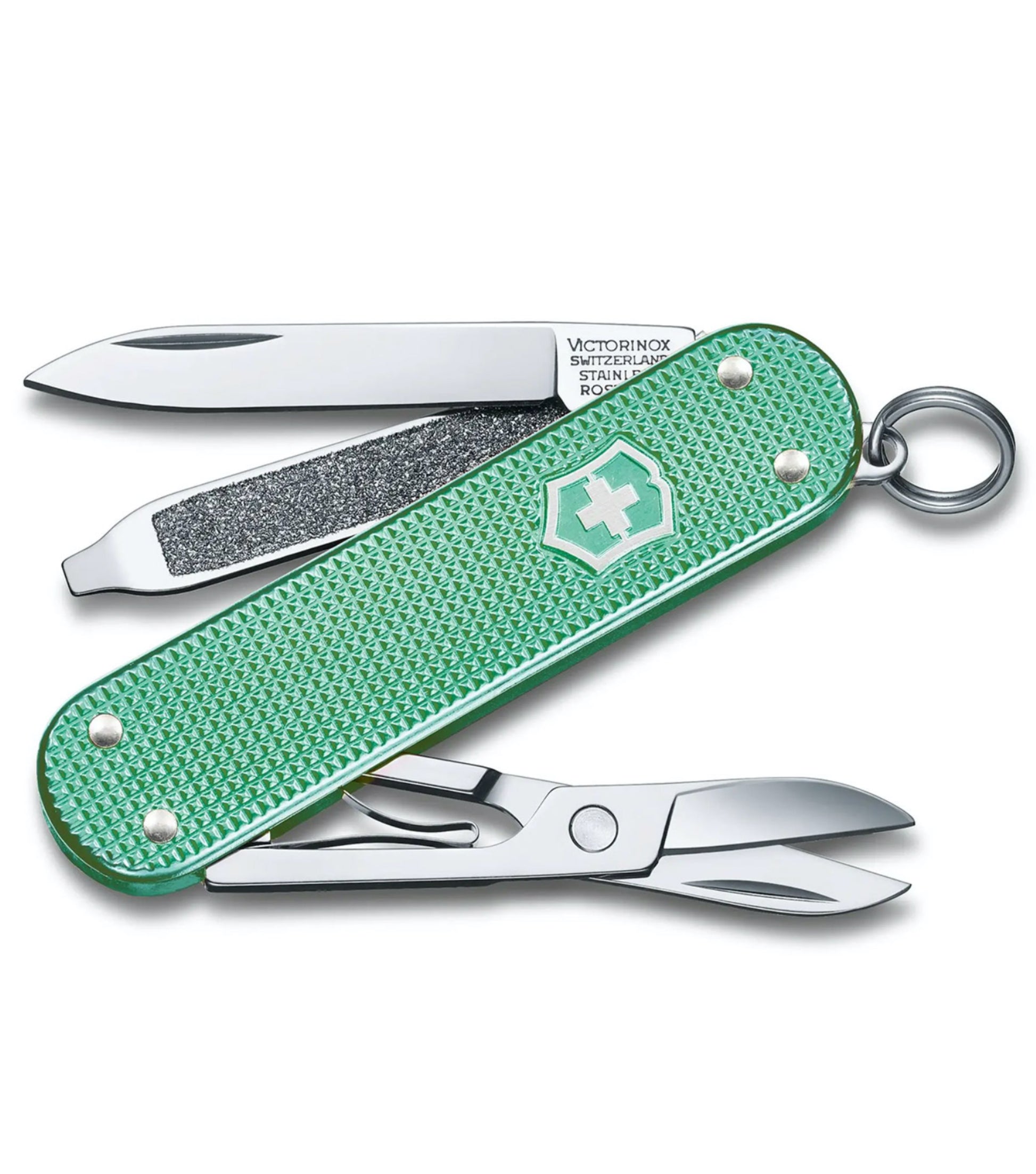 Swiss made pocket knife with 5 functions and high-grade Alox scales