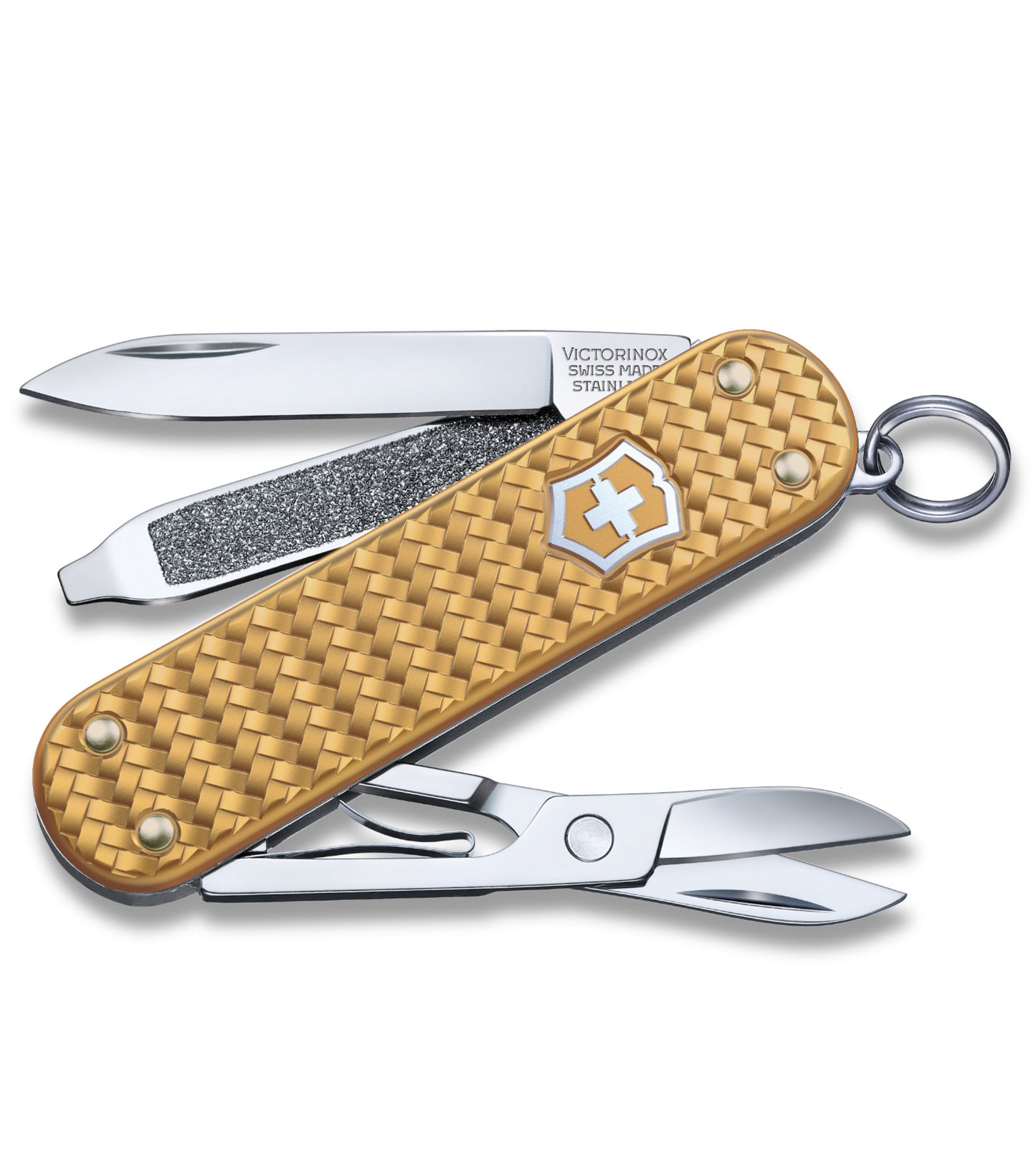 Swiss made pocket knife with five functions