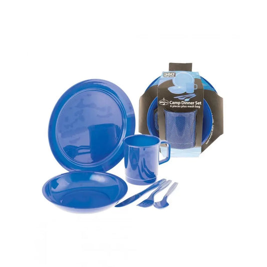 360 Degrees 6 Piece Camp Dinner Set - Blue