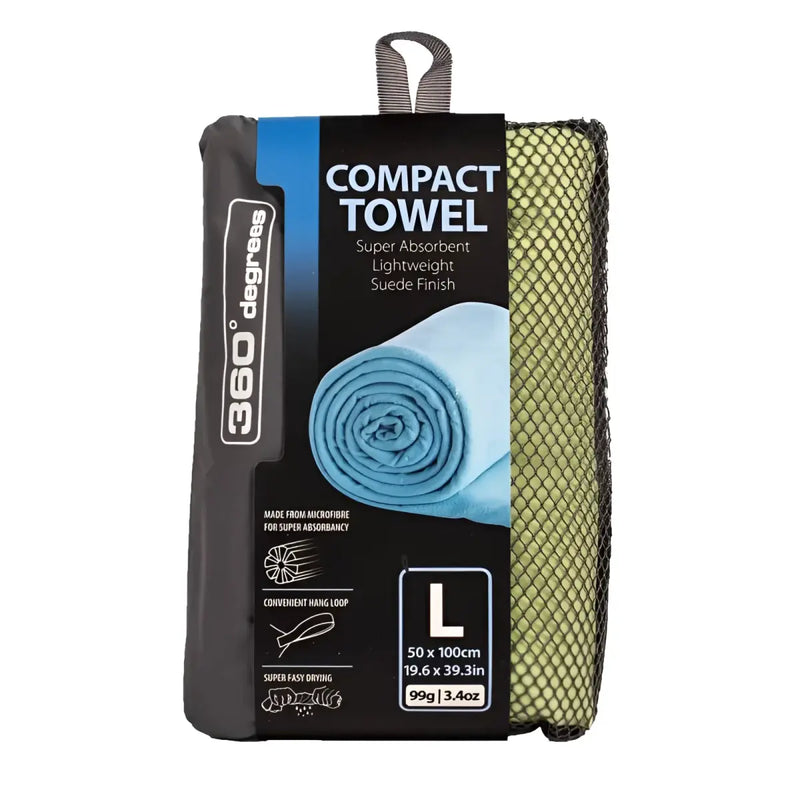 Compact Microfibre Towel - Green - Large : 360 Degrees