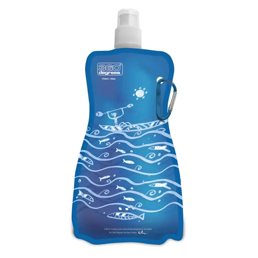 Flexible Drink Bottle 750ml : Boat Blue : 360° Degrees - Product Image