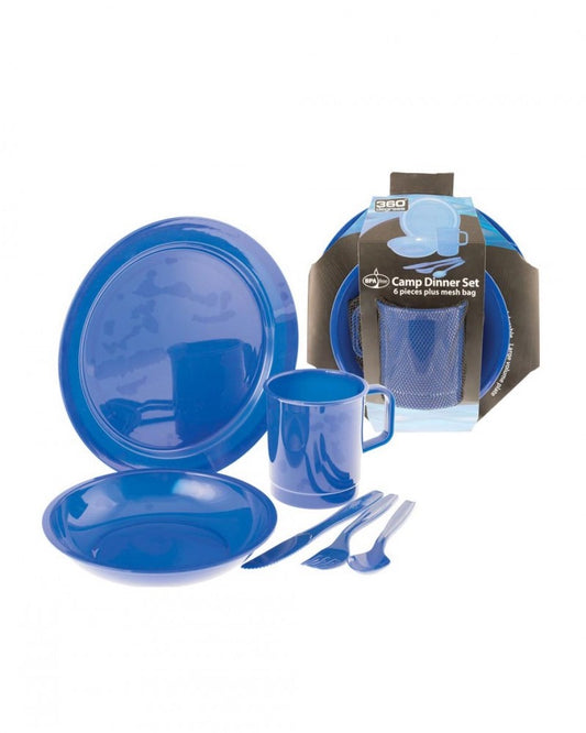 360 Degrees 6 Piece Camp Dinner Set - Blue