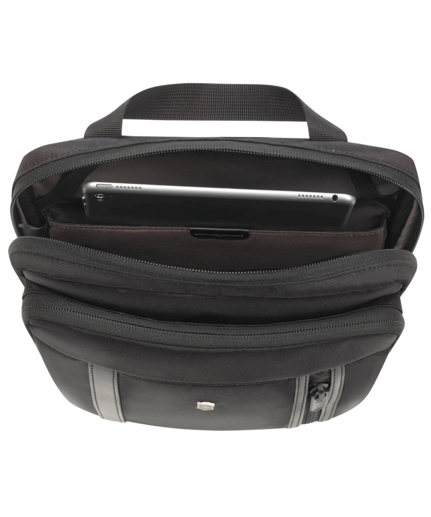 Zippered main compartment includes a 13” Laptop pocket