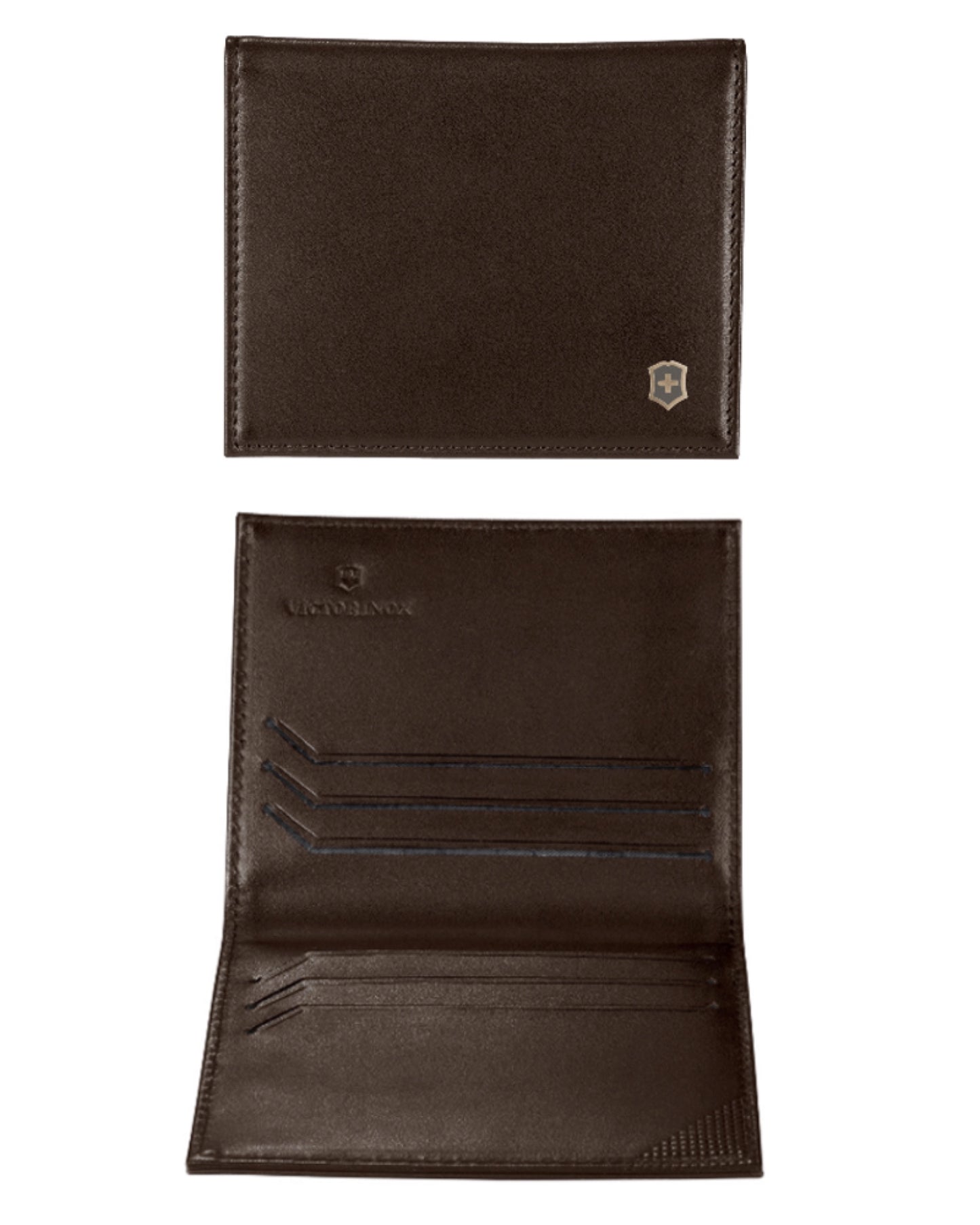  Victorinox Altius Edge Peano Leather Compact Wallet with RFID Protection - Dark Earth