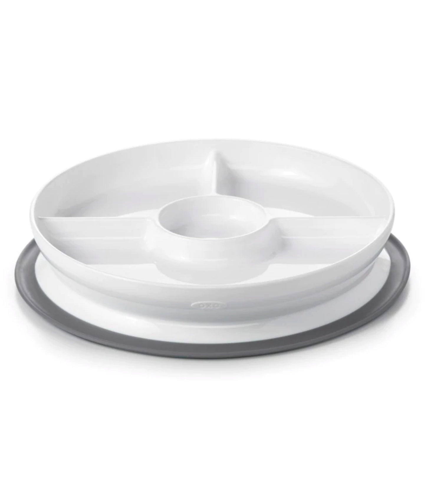 OXO Tot Stick & Stay Divided Plate - Grey