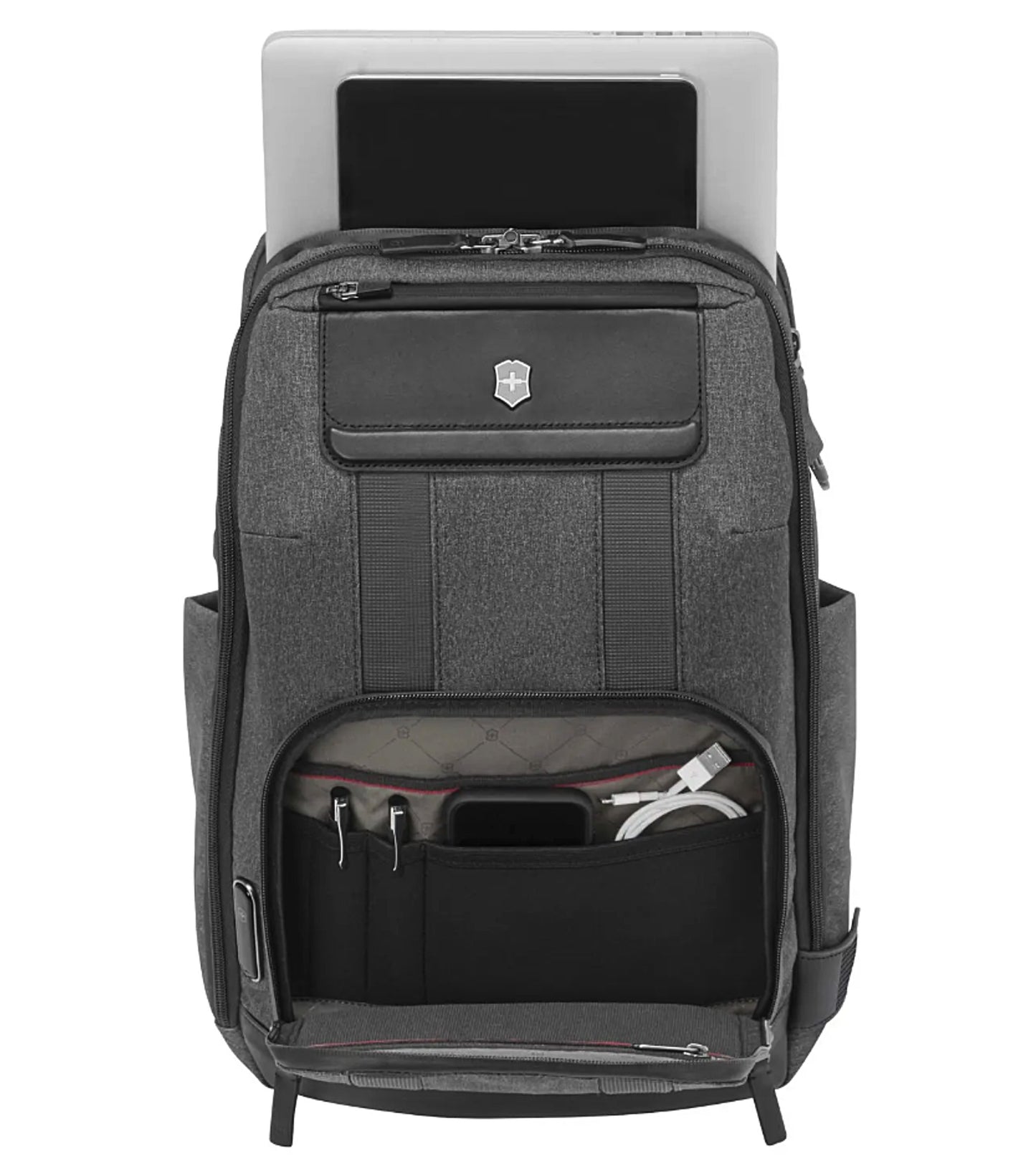 15" laptop and tablet pocket at rear of backpack