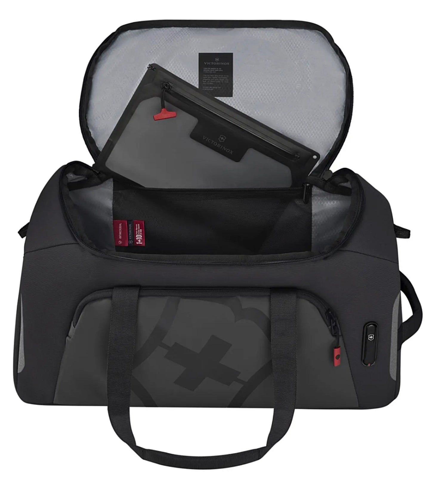 Main compartment features a zipped mesh pocket