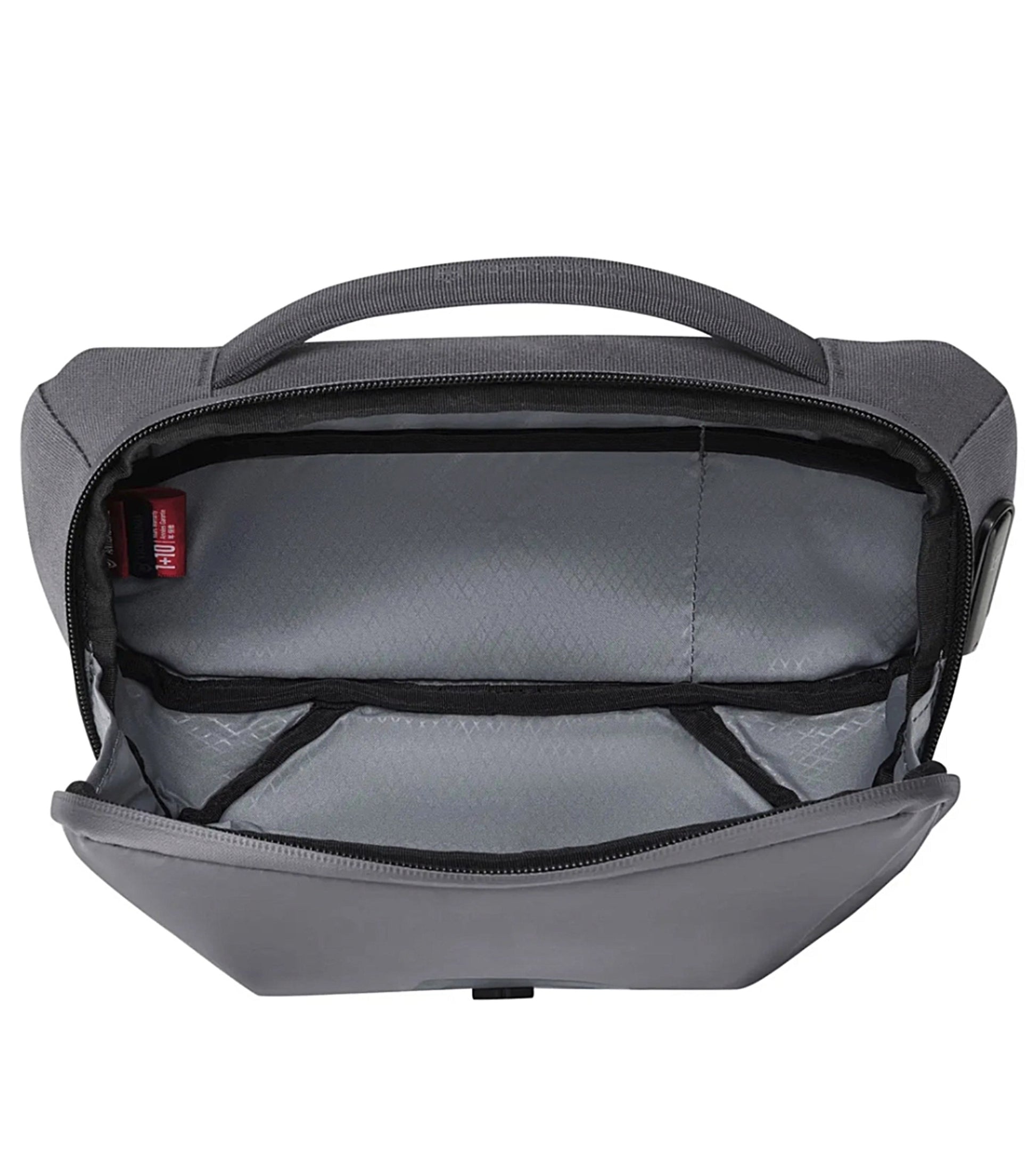 Water-resistant coated zip on the main compartment