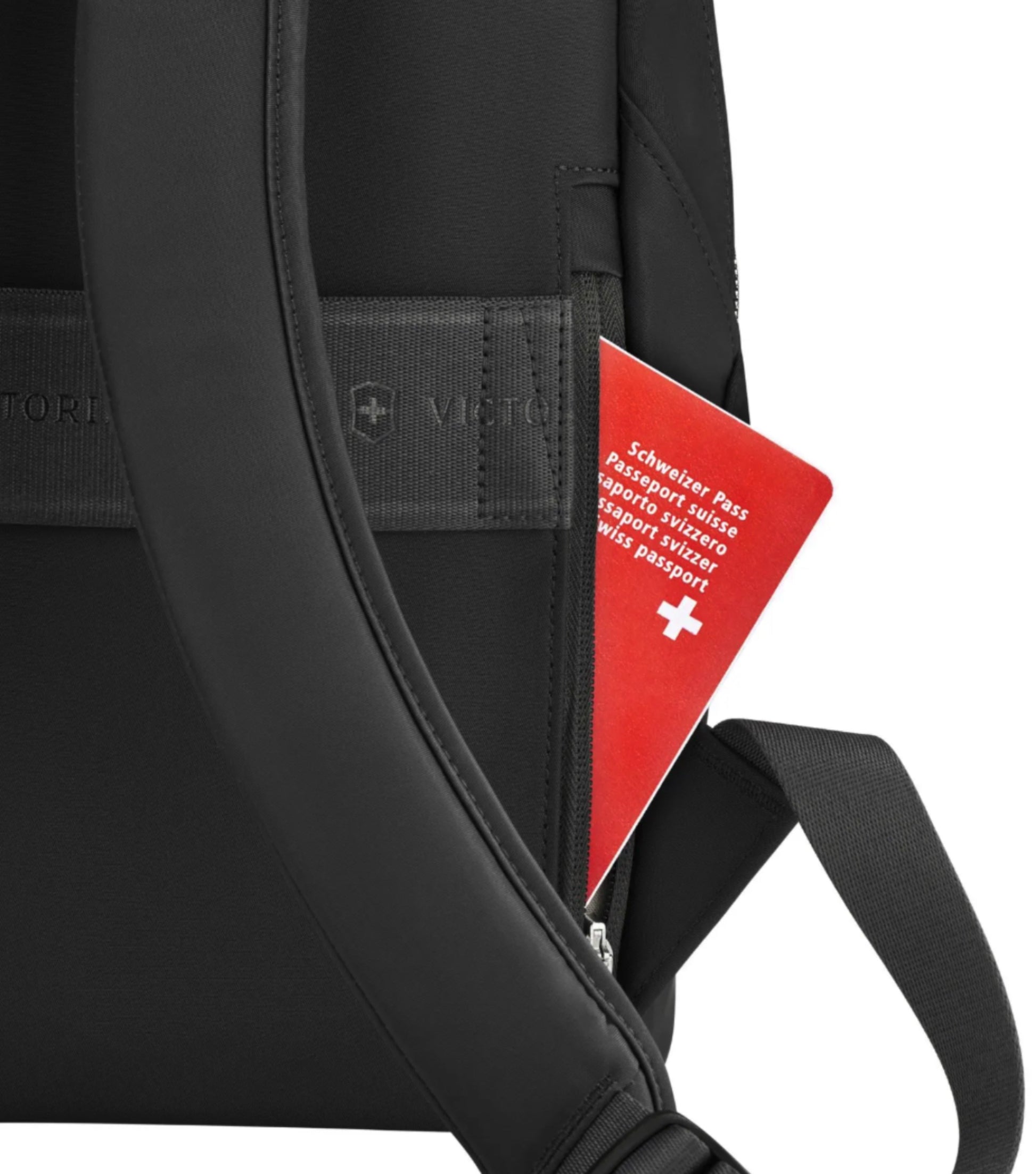 Hidden back pocket safely stores valuables