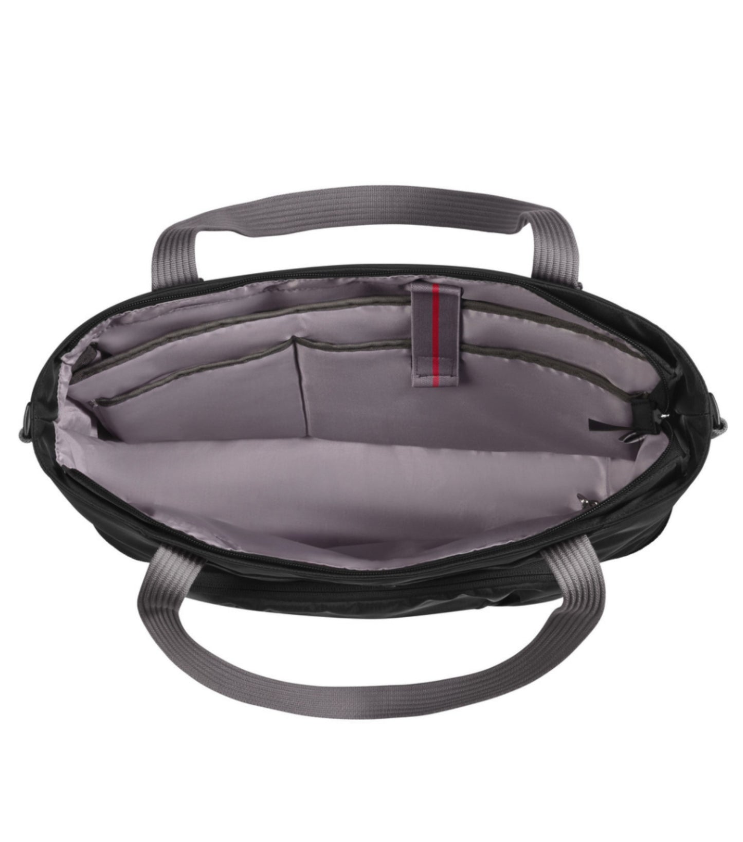 Spacious, zippered main compartment