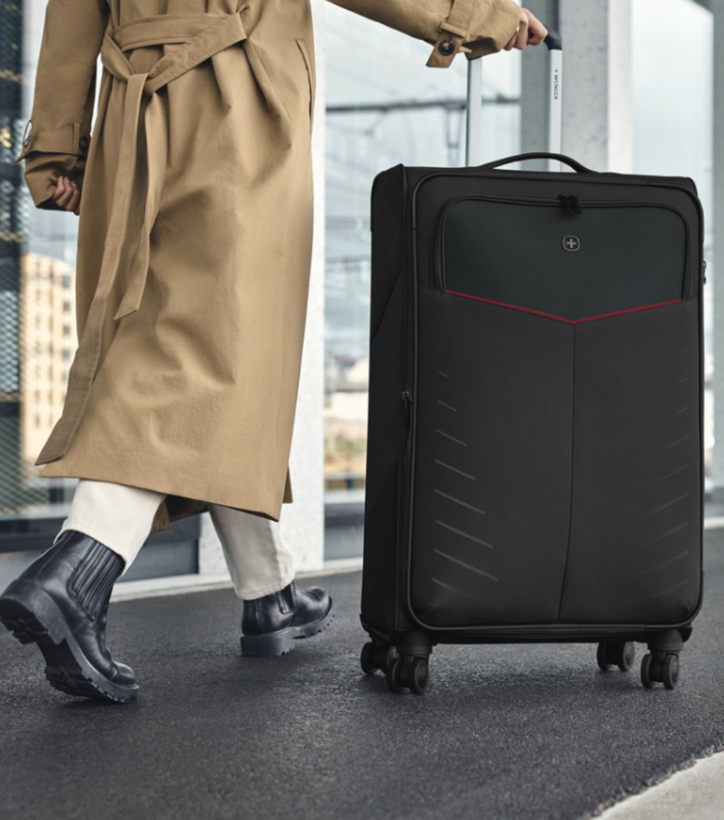 Wenger Syght Softside 4-Wheel Expandable Suitcase Set of 3 - Black (Small, Medium & Large)