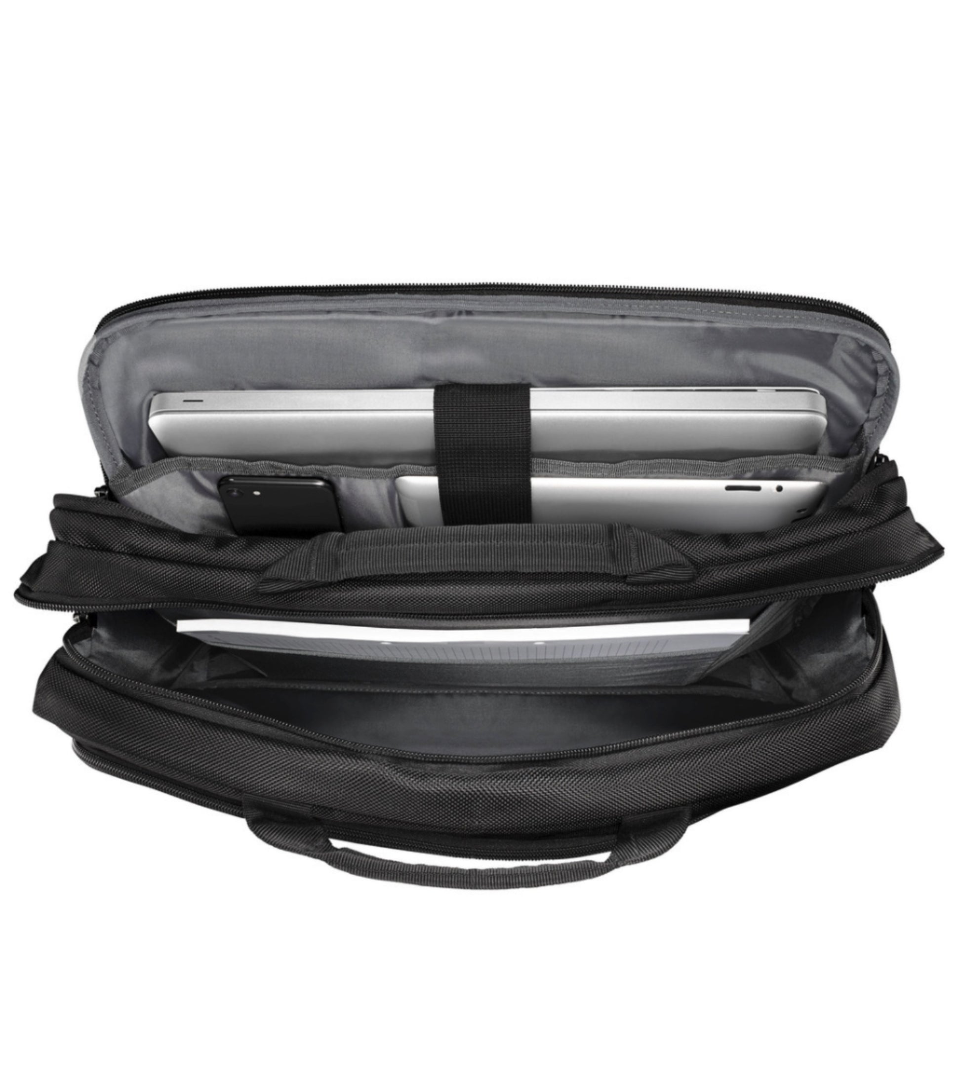 Laptop and tablet pockets in front compartment