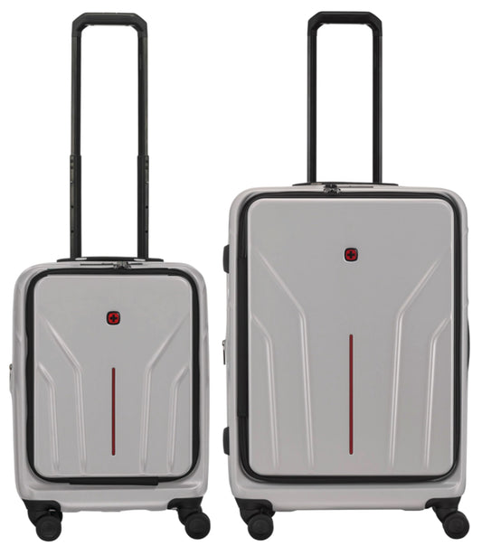 Wenger Amplix 2 Piece Hardside Luggage Set (Carry-On and Medium Size) - Silver