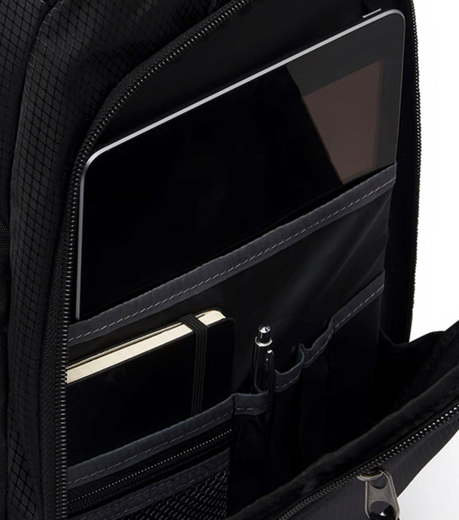 Tablet pocket in front compartment