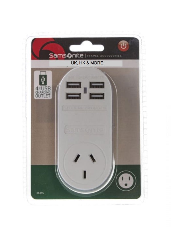 Samsonite : Adaptor 4 x USB (2 Amp) Au to UK and HK