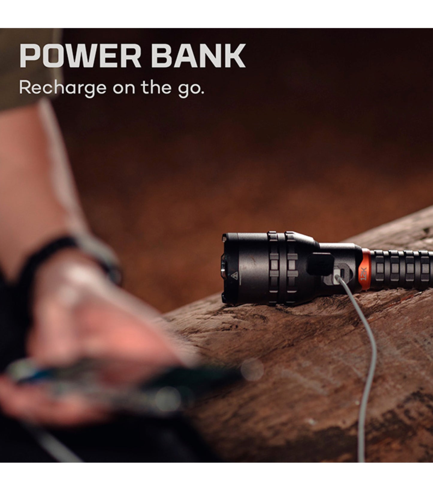 Nebo 12K USB-C Rechargeable Flashlight with Power Bank - Black