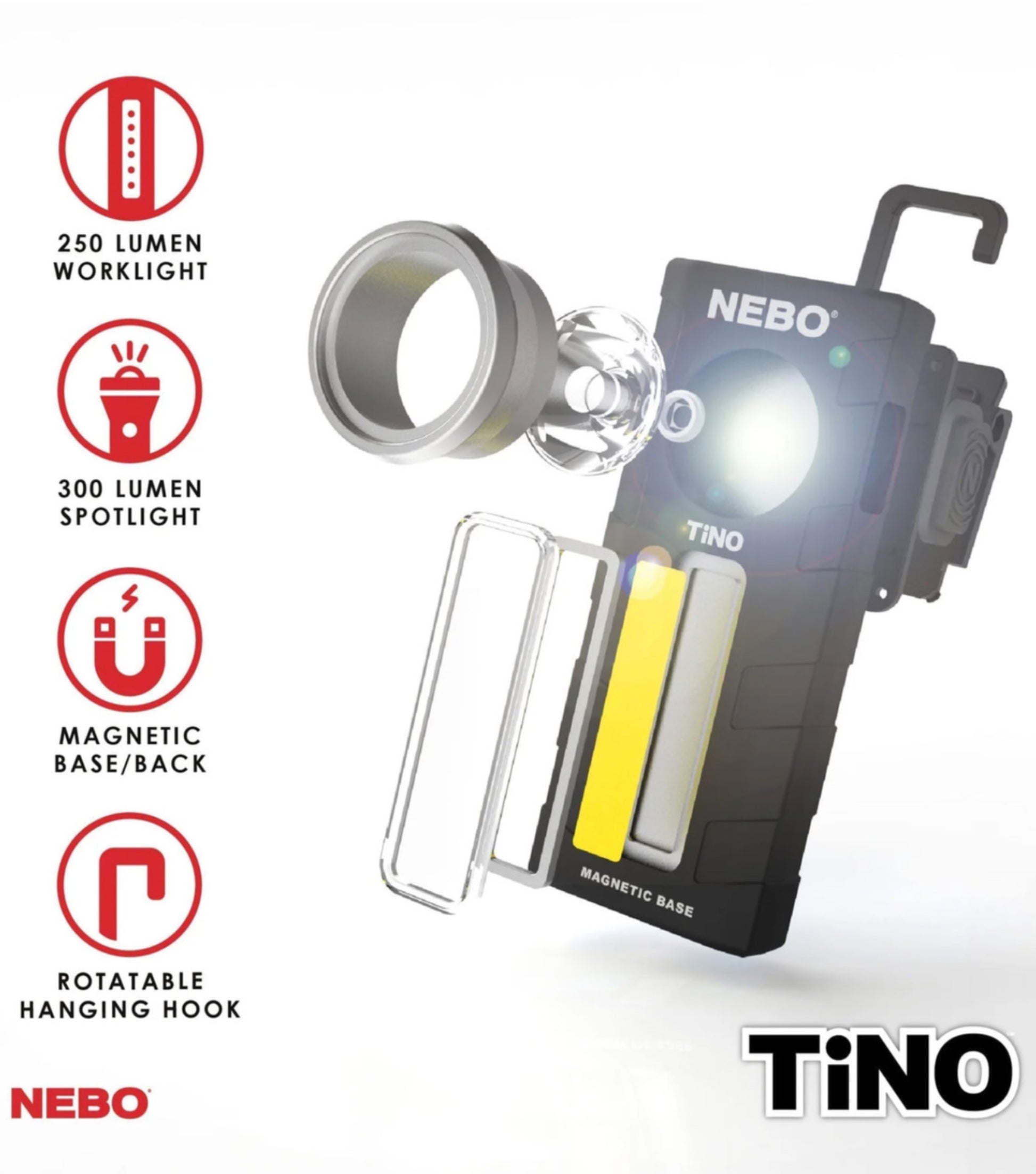 Nebo Tino 250 Lumen Pocket Torch - Black