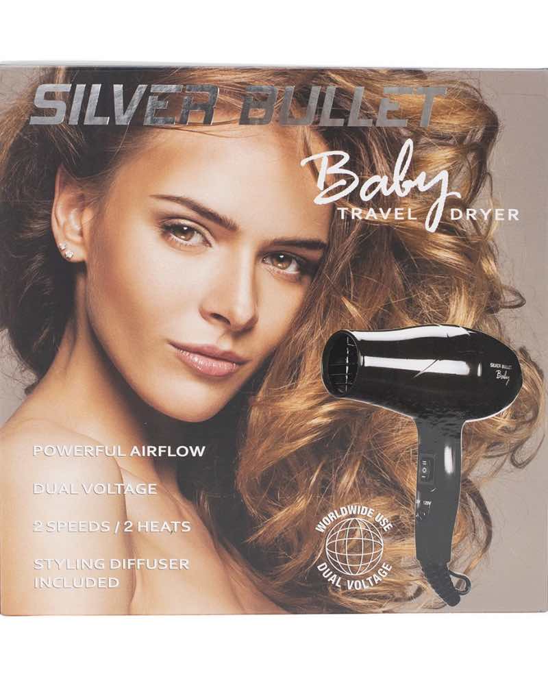 Silver Bullet Baby Travel Hair Dryer - Black