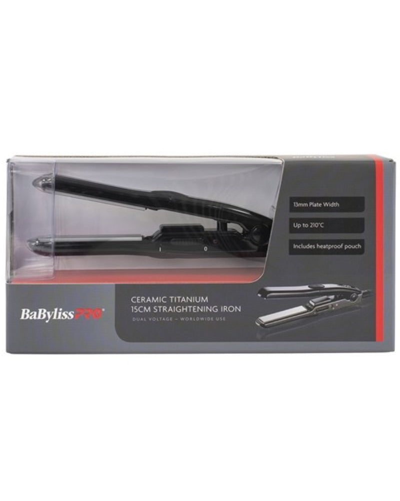 BaByliss Pro Mini Travel Hair Straightener - Black