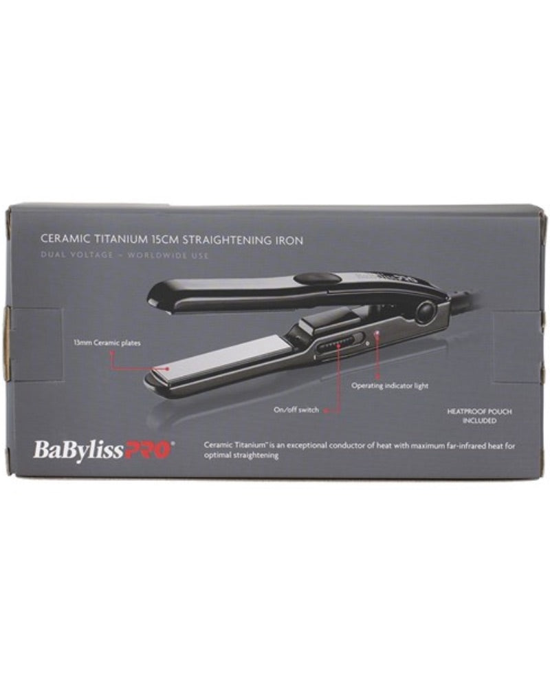 BaByliss Pro Mini Travel Hair Straightener - Black