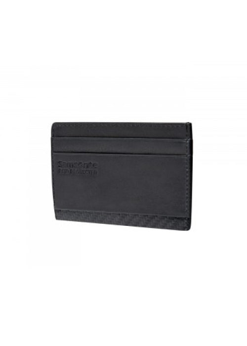 Samsonite DLX Leather Wallet - Card and Note Holder with 4 RFID Credit Card Slots - Black