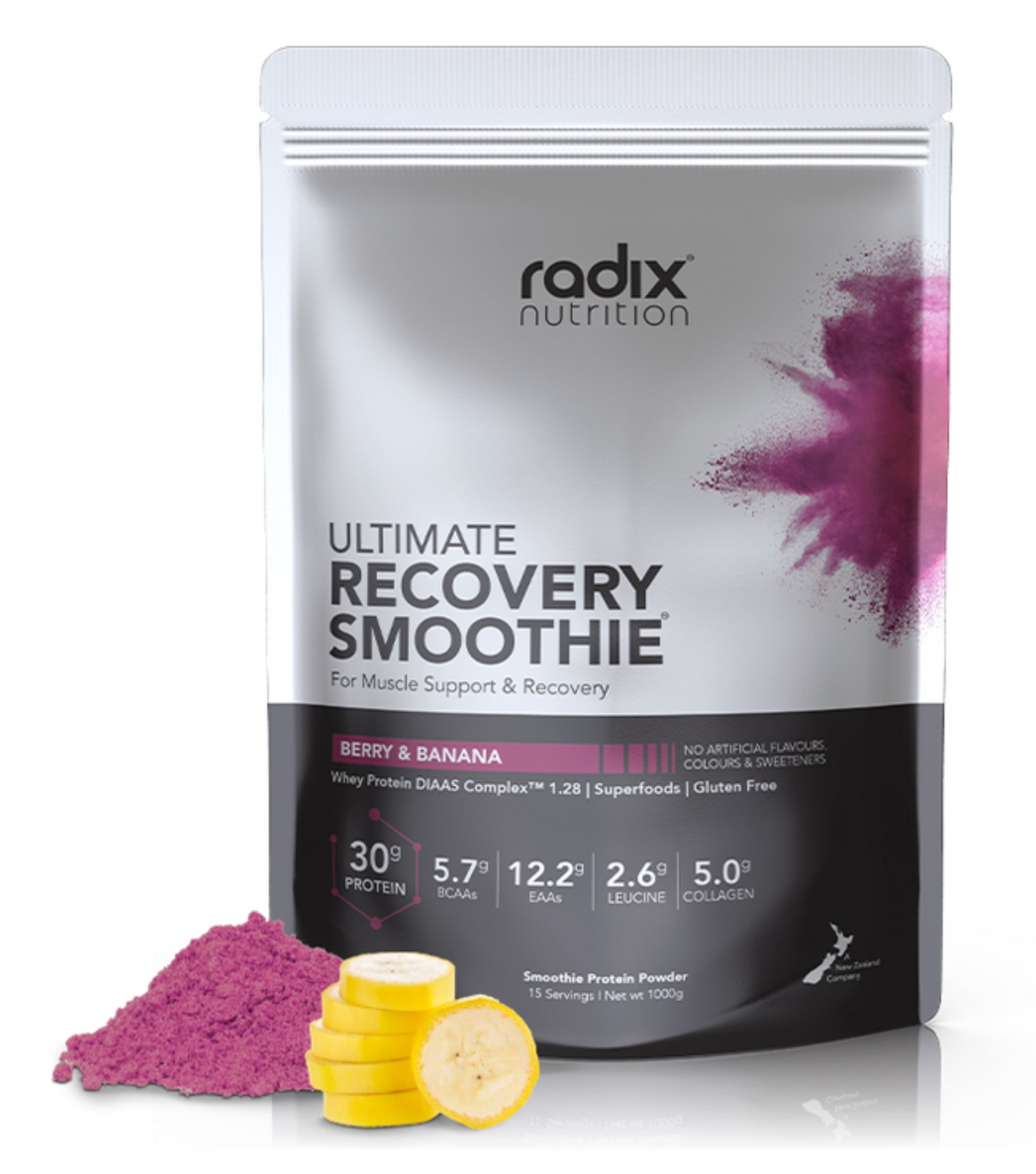 Radix Nutrition Ultimate Recovery Smoothie - Berry and Banana (1kg Bulk Bag)