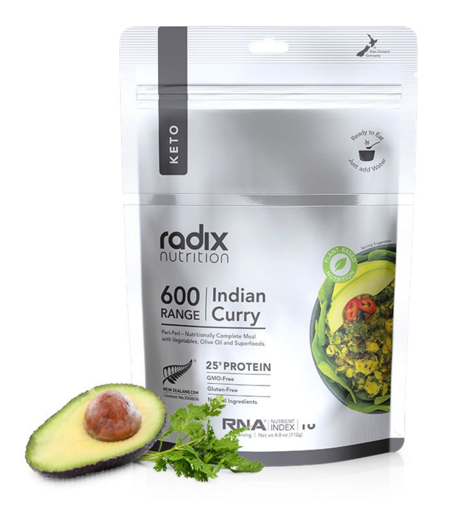 Radix Nutrition Keto Meal - Indian Curry (Plant Based) - 600 kcal