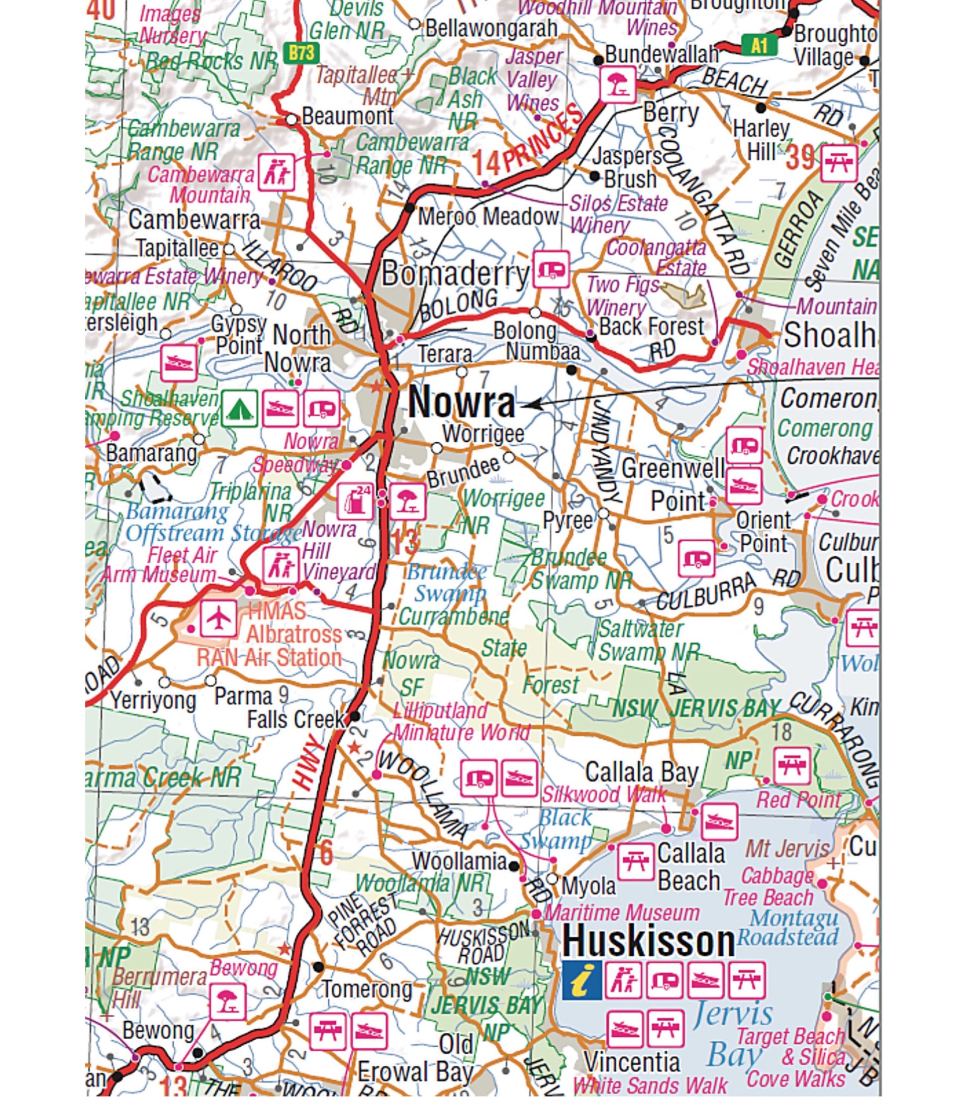 Hema South East New South Wales Map - Wollongong to Victorian Border