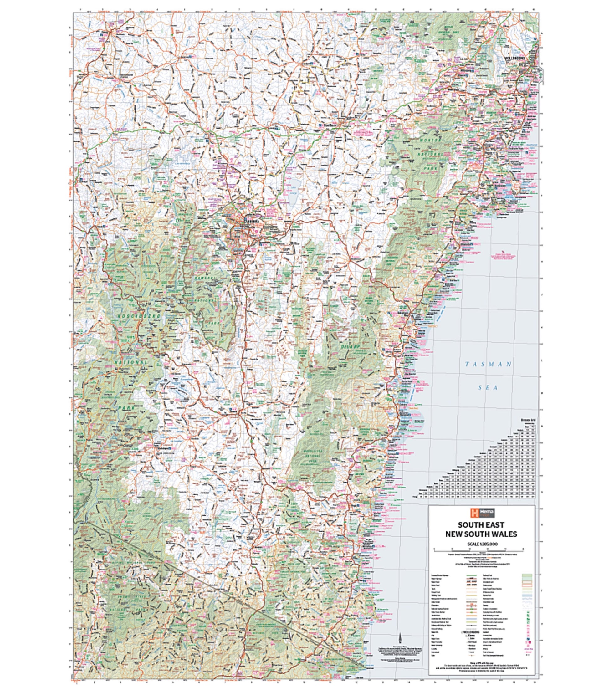 Hema South East New South Wales Map - Wollongong to Victorian Border