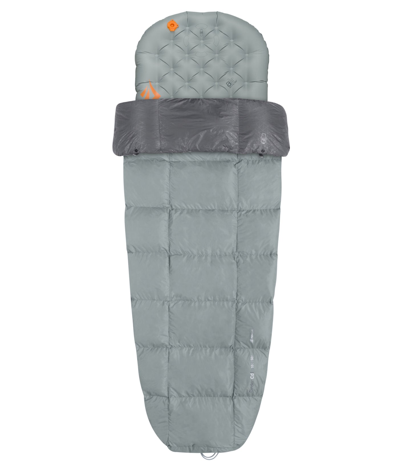 Sea to Summit Cinder Cd1 - Down Integrated Sleeping Quilt - Regular - Pale Grey / Dark Grey