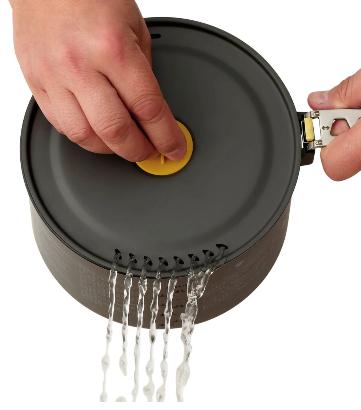 clever strainer holes in the pot lid