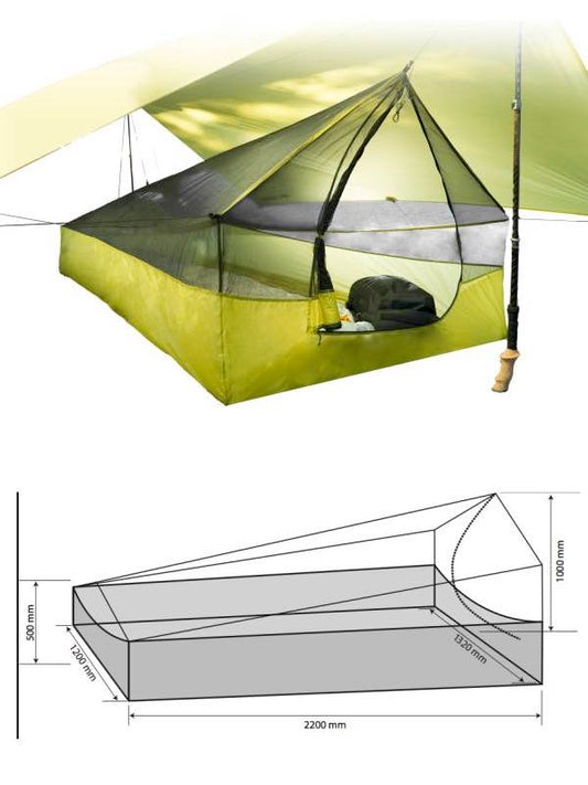 Dimensions : Escapist Ultra-Mesh Bug Tent (Please note : Accessories and Escapist Tarp not included)