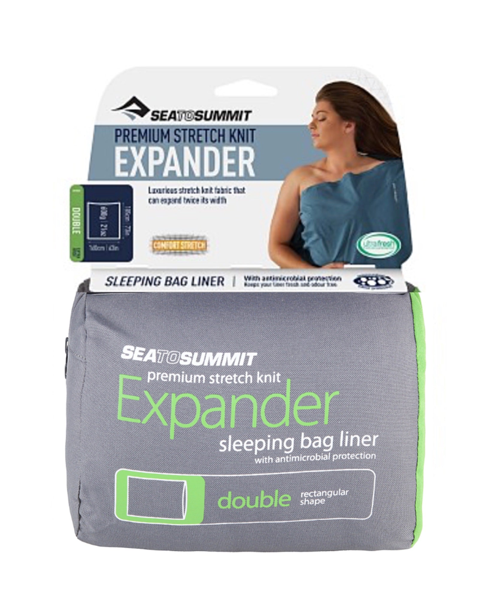 Sea to Summit Expander Sleeping Bag Liner - Double Size - Stretch Poly-Cotton - Navy