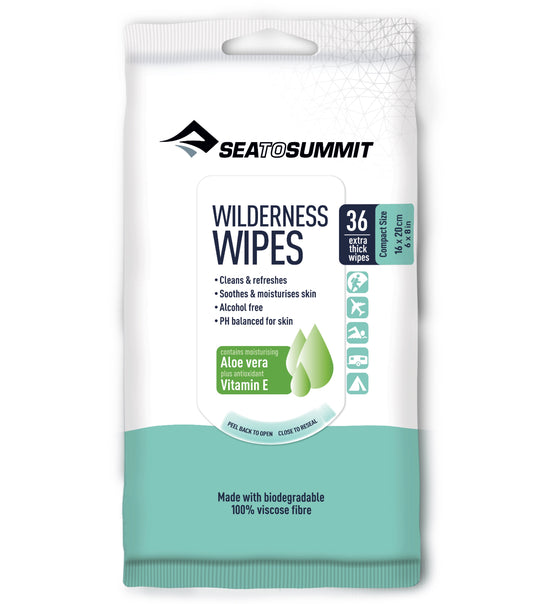 Sea to Summit Wilderness Wipes - Compact Size (36 Extra Thick Wipes)