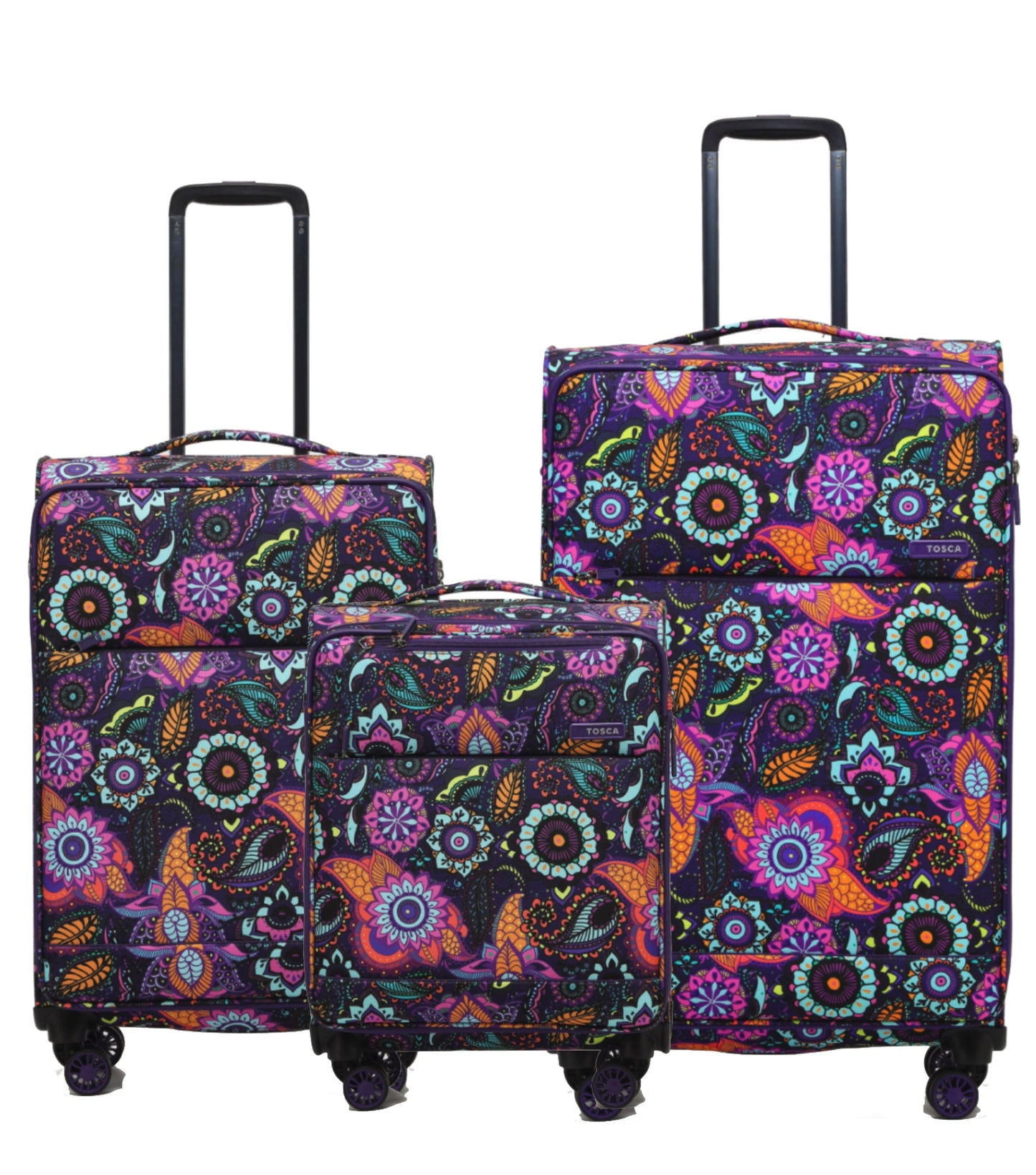 Tosca SO LITE 4-Wheel Suitcase Set of 3 - Paisley (Carry-on, Medium and Large)