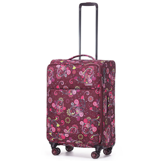 Tosca So Lite 67 cm 4-Wheel Expandable Suitcase - Wine Paisley